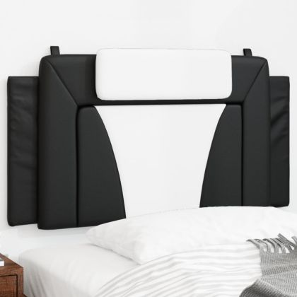 Мека табла за легло, черна и бяла, 100 см, изкуствена кожа