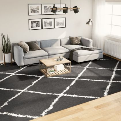 Шаги килим с дълъг косъм "PAMPLONA", черно-кремав, 300x400 см