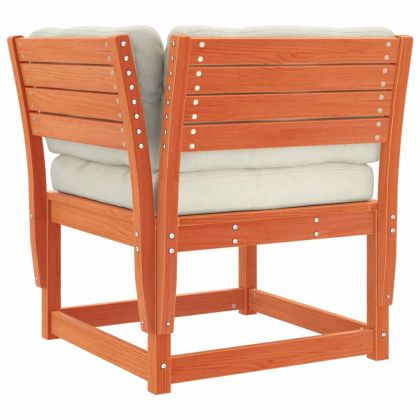 Градински комплект с възглавници 4 части восъчнокафяв бор масив