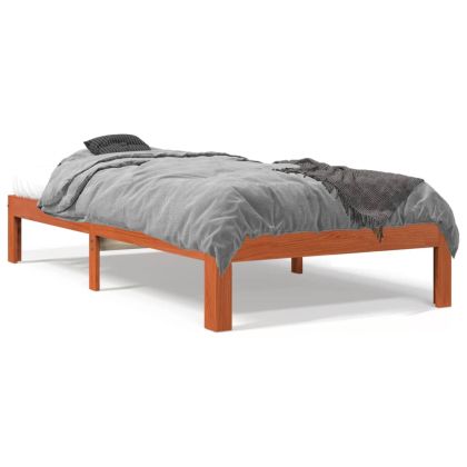 Рамка за легло без матрак, восъчнокафяв, 100x200 см, бор масив