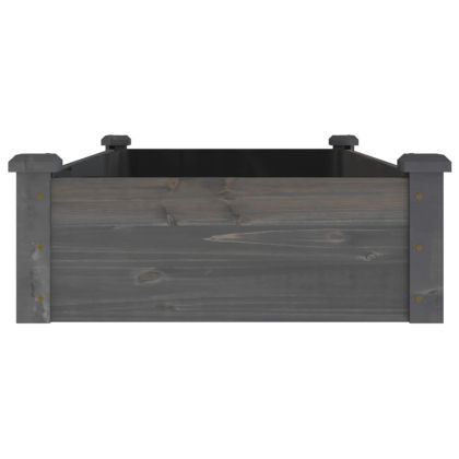 Градинска повдигната леха с вложка сива 120x60x25 см ела масив