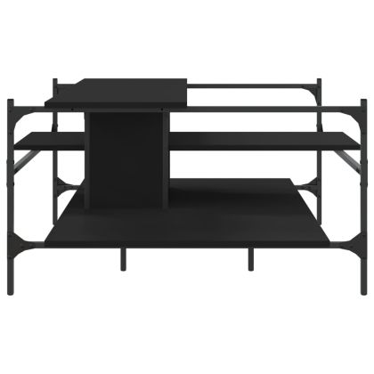 Кафе маса, черна, 100x100x48,5 см, инженерно дърво