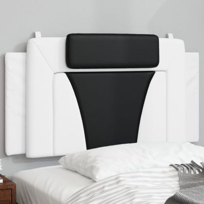 Мека табла за легло, бяла и черна, 100 см, изкуствена кожа