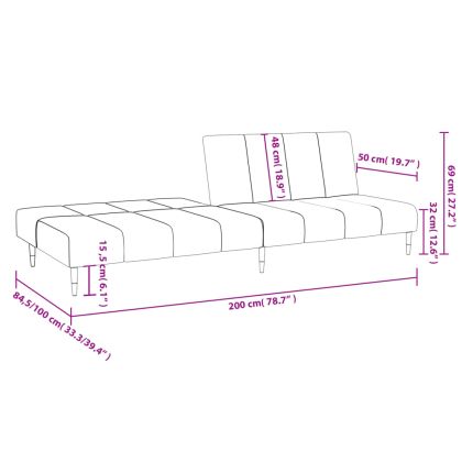 2-местно разтегателно канапе, тъмносиво, кадифе