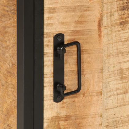 Шкаф за баня 40x30x60 см мангово дърво масив и желязо