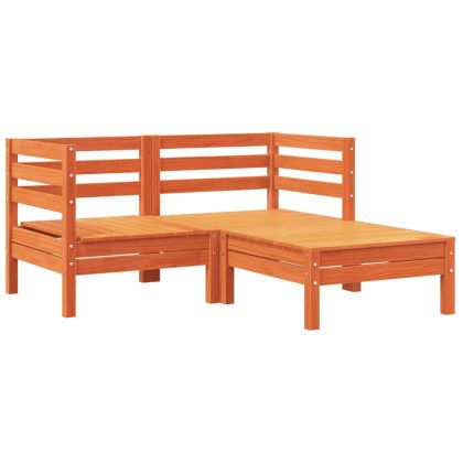 Градински диван с възглавници и табуретка, 2-местен