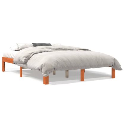 Рамка за легло без матрак, восъчнокафяв, 120x190 см, бор масив