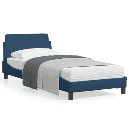 Рамка за легло с табла, синя, 80x200 см плат