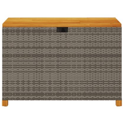Градинска кутия за съхранение сив 110x55x63 см PE ратан акация