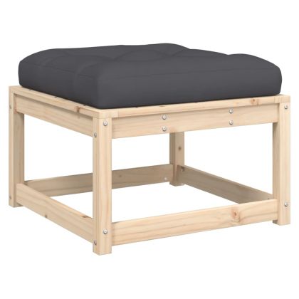 Градински лаундж комплект, 8 части, с възглавници, масив бор