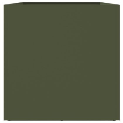 Кашпа, маслиненозелена, 62x30x29 см, стомана