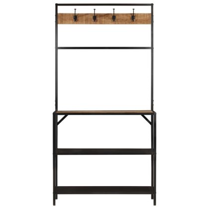 Етажерка портманто 90x35x180 см масивно дърво манго и желязо