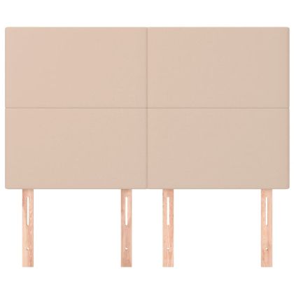 Табла за легло, цвят капучино, 144x5x118/128 см, изкуствена кожа