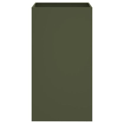 Кашпа, маслиненозелена, 42x38x75 см, стомана