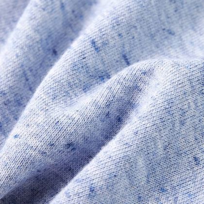 Детски къси панталони с шнурове, син меланж, 116