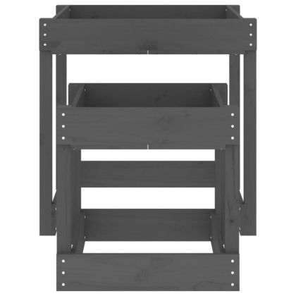 Пясъчни маси, 2 бр, сиви, борово дърво масив