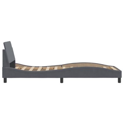 Рамка за легло Dover, тъмносива, 90x200 см, кадифе
