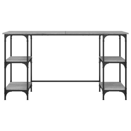 Бюро, сив сонома, 140x50x75 см, метал и инженерно дърво