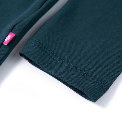 Детска тениска с дълъг ръкав, тъмнозелена, 116