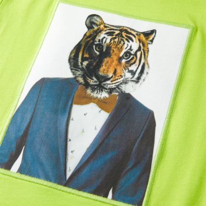 Детска тениска с къс ръкав, лайм, 92