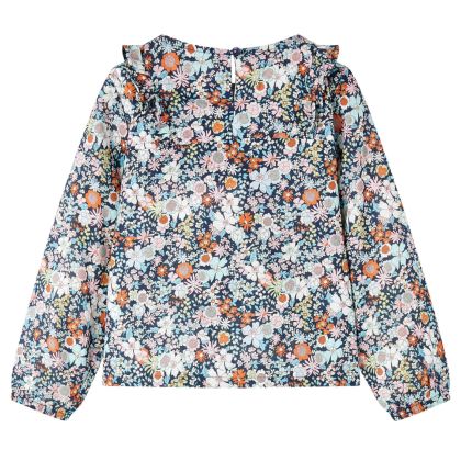 Детска риза с дълъг ръкав, тъмносиньо, 116