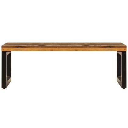 Маса за кафе, 100x50x35 см, регенерирано дърво масив и стомана