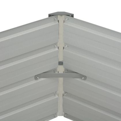 Повдигната леха, кафява, 129x129x46 см, поцинкована стомана