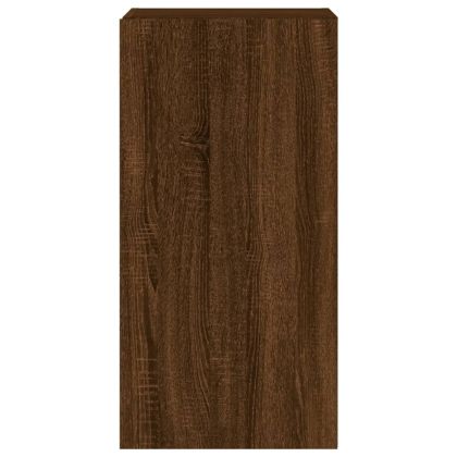 Стенен ТВ шкаф с LED осветление, кафяв дъб, 40,5x35x80 см