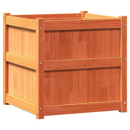 Градински сандъци, 2 бр, восъчнокафяв, борово дърво масив