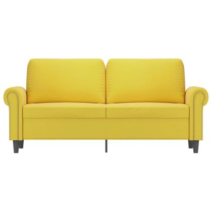 2-местен диван, жълт, 140 см, кадифе