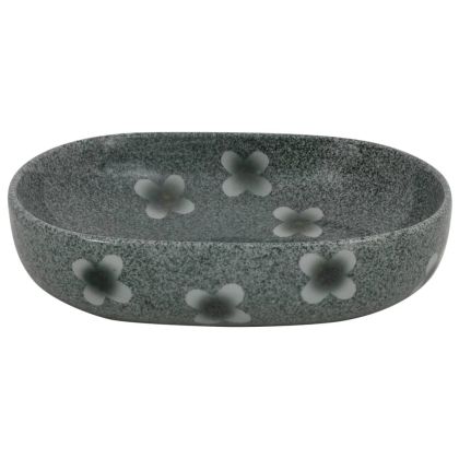 Мивка за плот, синя, овална, 59x40x14 см, керамика