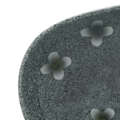 Мивка за плот, синя, овална, 59x40x14 см, керамика