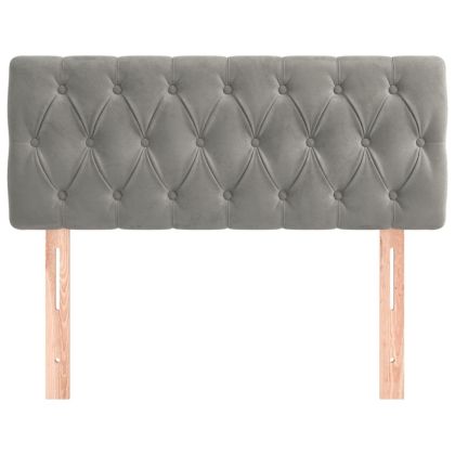 Горна табла за легло, светлосива, 90x7x78/88 см кадифе