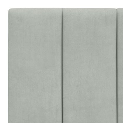 Мека табла за легло Hanko, светлосива, 100 см, кадифе