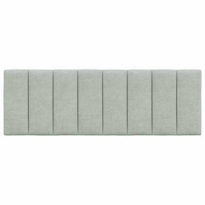 Мека табла за легло Hanko, светлосива, 140 см, кадифе
