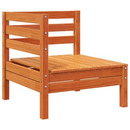 Градински диван, 4-местен, восъчнокафяв, бор масив