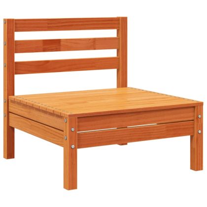 Градински диван, 4-местен, восъчнокафяв, бор масив