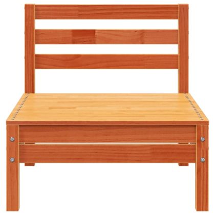 Градински диван, 4-местен, восъчнокафяв, бор масив