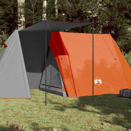 Къмпинг палатка за 3 души, сиво и оранжево, водоустойчива