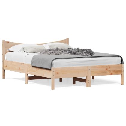 Рамка за легло без матрак, 140x190 см, масивна чамова дървесина