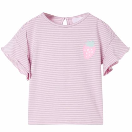 Детска тениска с ръкави волани, лила, 104