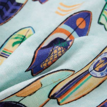 Детски къси панталони с шнурове, мек син меланж, 104