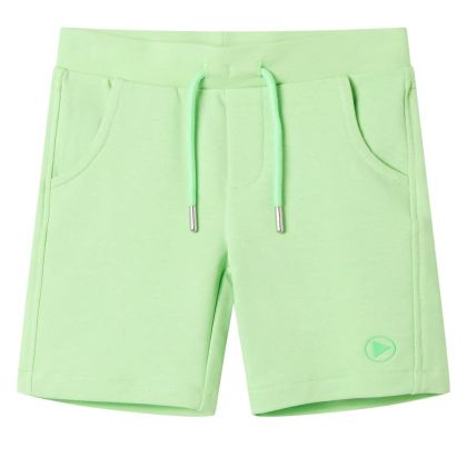 Детски къси панталони, флуоресцентно зелено, 140
