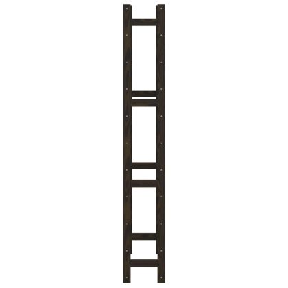 Поставка за вино за 77 бутилки, черна, бор масив