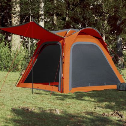 Къмпинг палатка 4 души сиво-оранжева бързо освобождаване