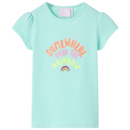 Детска тениска, светла аква, 104