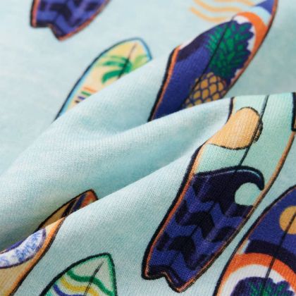 Детски суитшърт, мек син меланж, 92