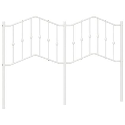 Метална табла за глава, бяла, 135 см