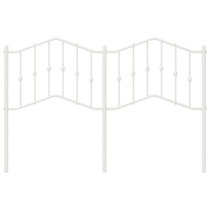 Метална табла за глава, бяла, 135 см