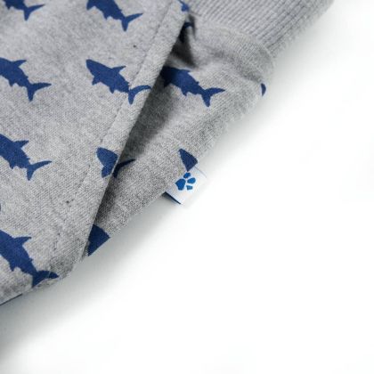 Детски къси панталони с шнурове, светлосив меланж, 92